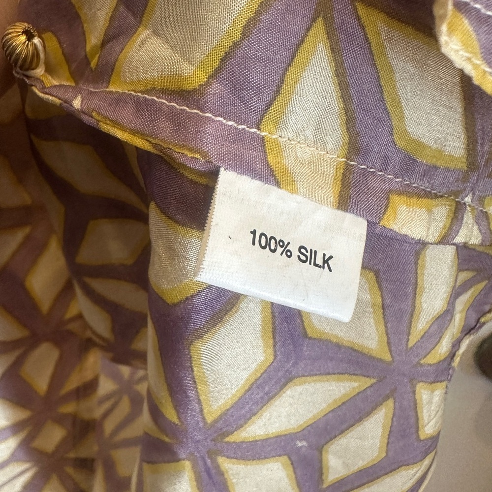 Roller Rabbit Geometric Patterned Dress in Purple and Gold - Picture 4 of 6